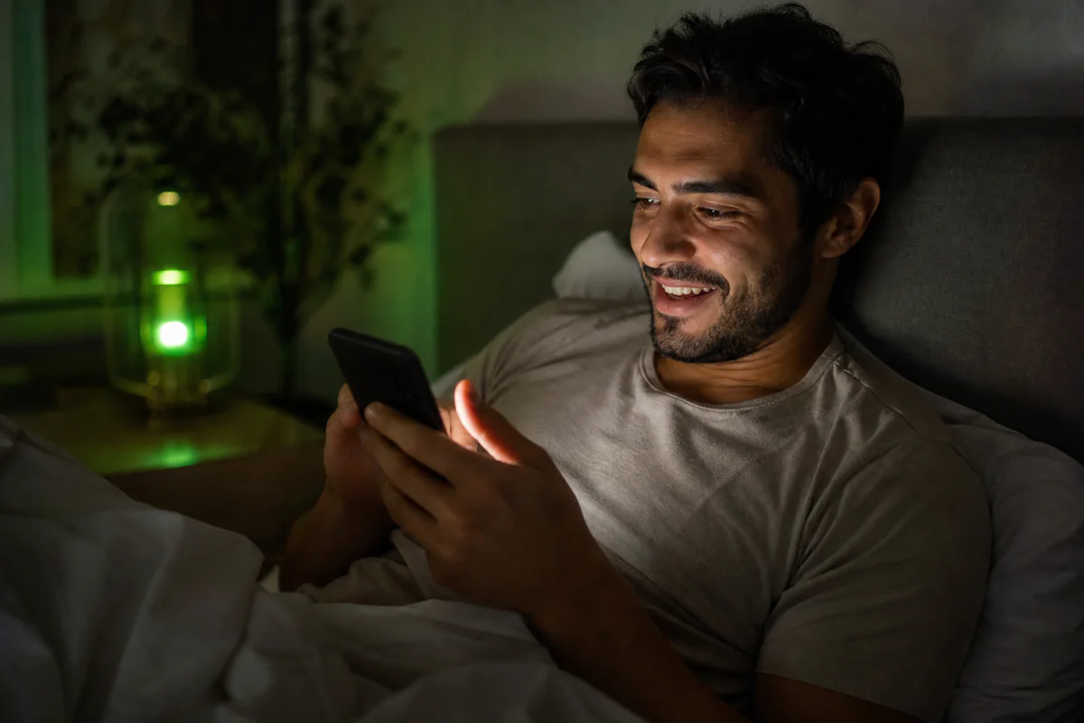 Resposta de madrugada no celular